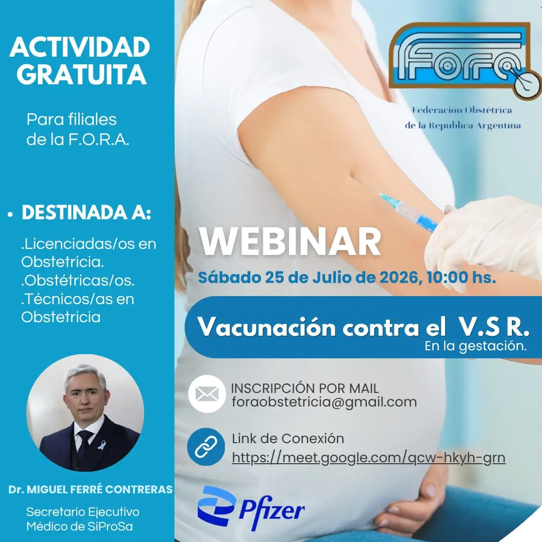 WEBINAR: VACUNACIÓN CONTRA EL V.S.R. EN LA GESTACION